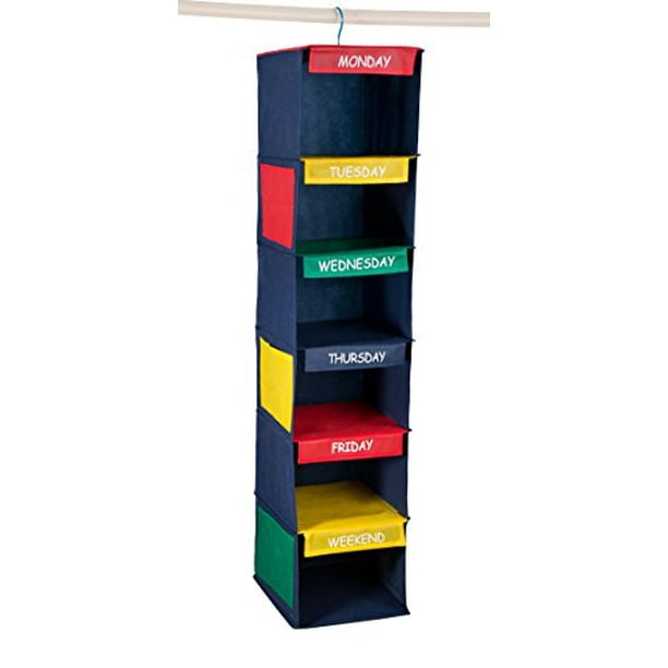 Kids Closet Organizer Hanging Shelf Storage Clothes Shoes Colorful Week’s Worth Kids Closet Organizer Hanging Shelf Storage Clothes Shoes Colorful Week’s Worth